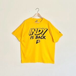 NEW NBA Indiana Pacers Playoff Game 3 Indy Is Back Yellow T Shirt Adult size XL